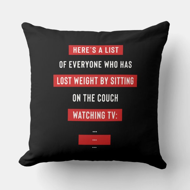 Funny Fitness Workout Inspirational Joke Throw Pillow (Front)