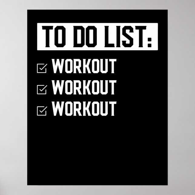 Funny Fitness Workout Motivational Saying Poster (Front)