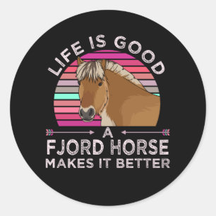 Funny Fjord Horse Gift Classic Round Sticker