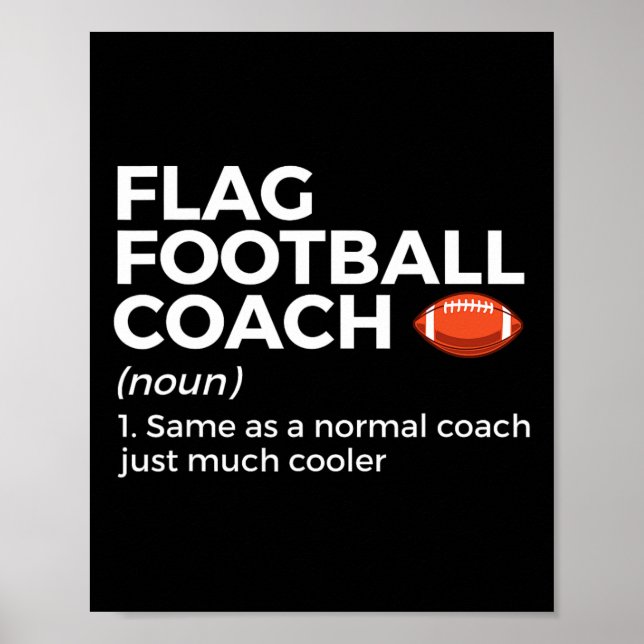 Funny Flag Football Coach Definition  Poster (Front)