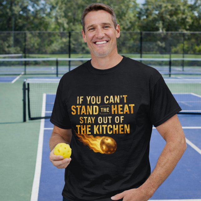 Funny Flaming Pickleball Kitchen Graphic Dink Life T-Shirt (Creator Uploaded)
