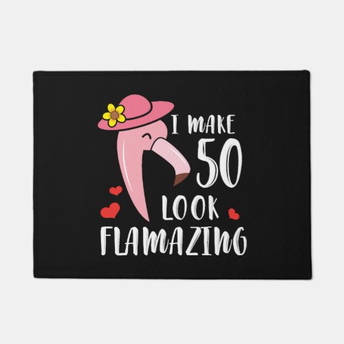 Funny Flamingo 50th Birthday for 50 Years Old Mom Doormat