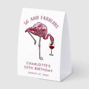 Funny Flamingo 50th Birthday Novelty Swag Paper Table Tent
