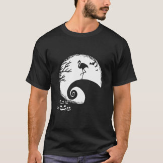 Funny Flamingo And Moon Halloween Costume T-Shirt