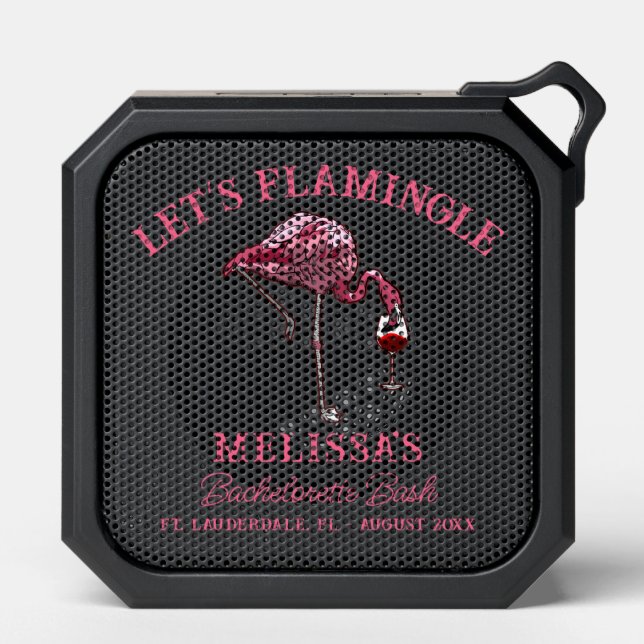 Funny Flamingo Bachelorette Weekend Party Custom Bluetooth Speaker (Front)