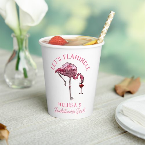 Funny Flamingo Bachelorette Weekend Party Paper Cups