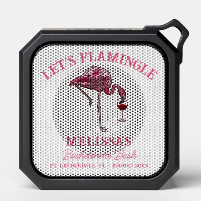 Funny Flamingo Bachelorette Weekend Party Swag Bluetooth Speaker (Front)