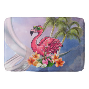 Funny flamingo bath mat