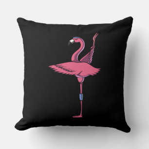 Funny Flamingo Bird Yoga Workout Throw Pillow