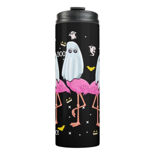 Funny Flamingo Boo Halloween Party Thermal Tumbler