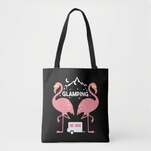 Funny Flamingo Camping Quote Vintage Campfire Gift Tote Bag