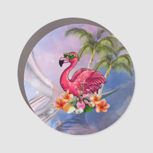 Funny flamingo car magnet