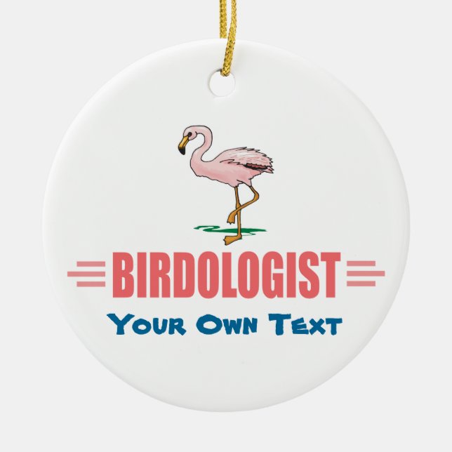 Funny Flamingo Ceramic Ornament (Front)