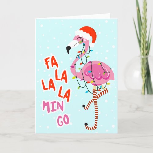 Funny Flamingo Christmas Holiday Card