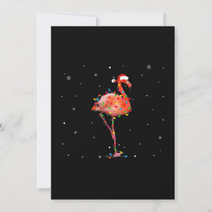 Funny Flamingo Christmas Light Apparel Cute Xmas Holiday Card