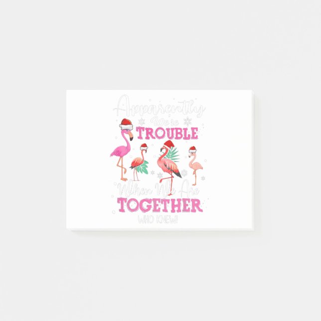 Funny Flamingo Christmas Post-it Notes (Front)
