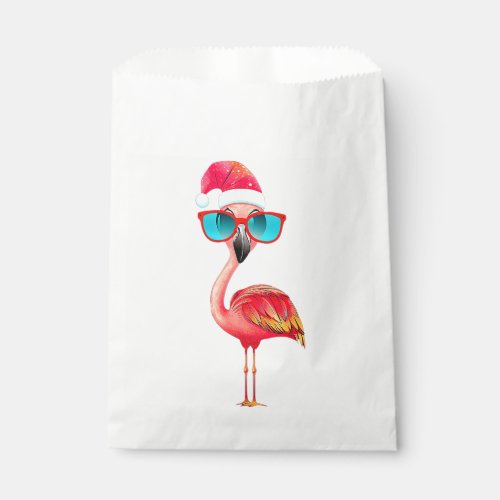 Funny Flamingo Christmas Santa Hat Sunglasses Summ Favor Bag