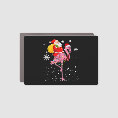 Funny Flamingo Christmas Santa T_Shirt Car Magnet