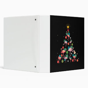 Funny Flamingo Christmas Tree 3 Ring Binder