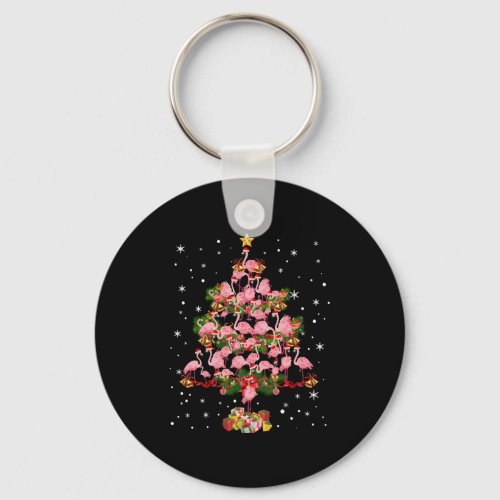 Funny Flamingo Christmas Tree Christmas Flamingo Keychain