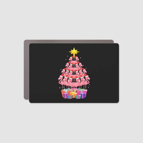 Funny Flamingo Christmas TreeGift Tee Car Magnet