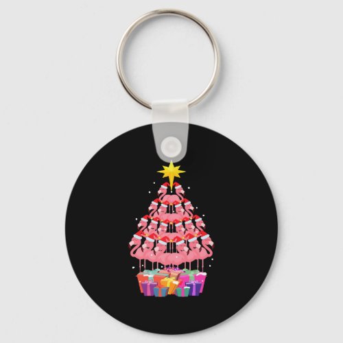 Funny Flamingo Christmas TreeGift Tee Keychain