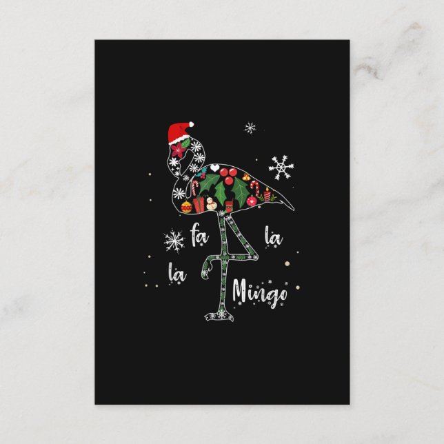 Funny Flamingo Christmas Xmas Enclosure Card (Front)