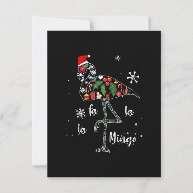 Funny Flamingo Christmas Xmas Invitation (Front)