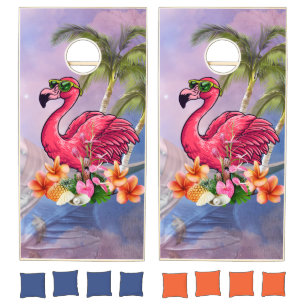 Funny flamingo cornhole set
