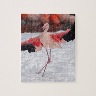 Funny Flamingo dancing the flamenco Jigsaw Puzzle