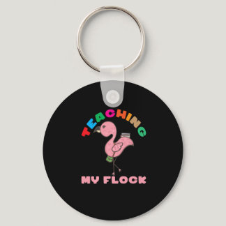 Funny flamingo design teacher teaching school appa keychain