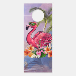 Funny flamingo door hanger