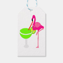 Funny Flamingo Drinking a Margarita