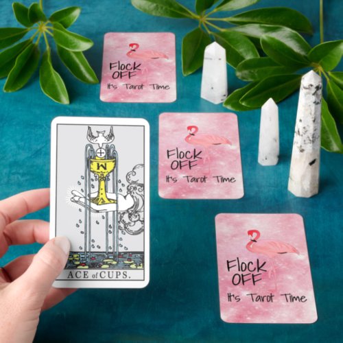 Funny Flamingo Flock Off Its Tarot Time Playing Cards