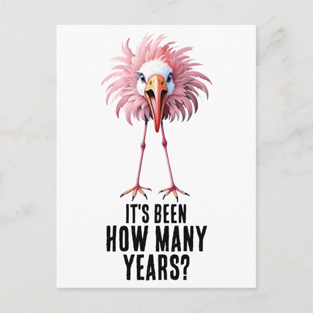 Funny Flamingo Flocking Shocking Postcard (Front)