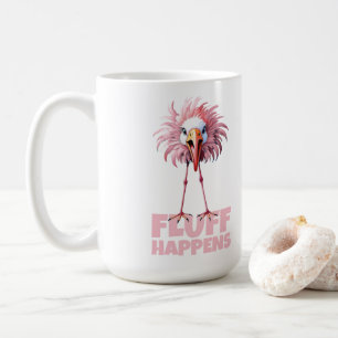 Funny Flamingo Fluff Happens Coffee Mug