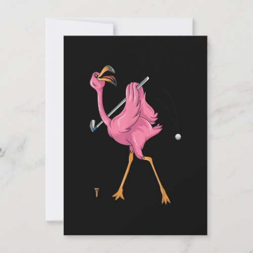 Funny Flamingo Golfing Flamingo Golf Flamingo Play Invitation