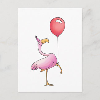 Funny Flamingo Happy Birthday – Cute Pink Bird Postcard