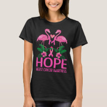 Funny Flamingo Hope Flower Lover Breast Cancer Awa