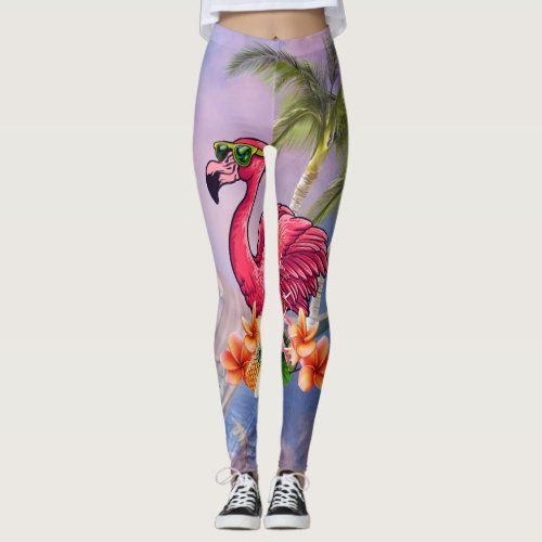 Funny flamingo leggings