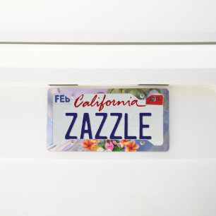 Funny flamingo license plate frame