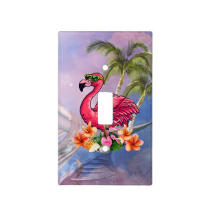 Funny flamingo light switch cover