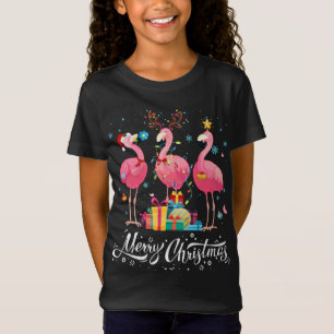 Funny Flamingo Lights Santa Hat Sweater Xmas Tree