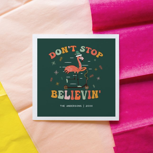 Funny Flamingo | Personalized Christmas Holiday Napkins (Creator Uploaded)