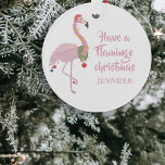 Funny Flamingo Personalized Christmas Tree Ornament<br><div class="desc">Treat your friends and family who are flamingo fans,  to this fun flamingo christmas tree ornament,  this year. Featuring a very christmassy flamingo and the saying ' have a flamingo christmas' followed by their name.</div>