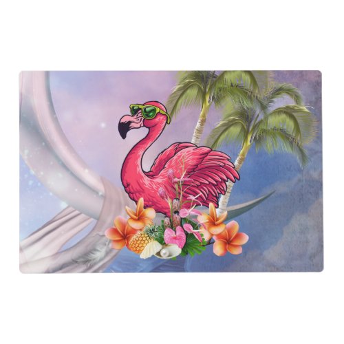 Funny flamingo placemat