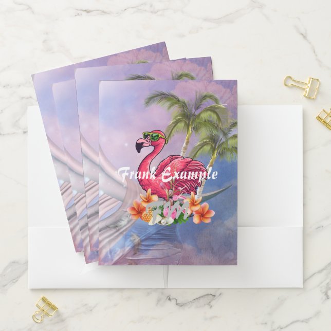 Funny flamingo pocket folder (In Situ)