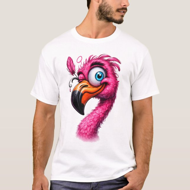 Funny Flamingo T-Shirt – Bright Cartoon Style (Front)