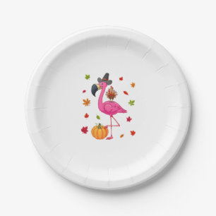 Funny Flamingo Turkey Thanksgiving Pumpkin Paper Plates