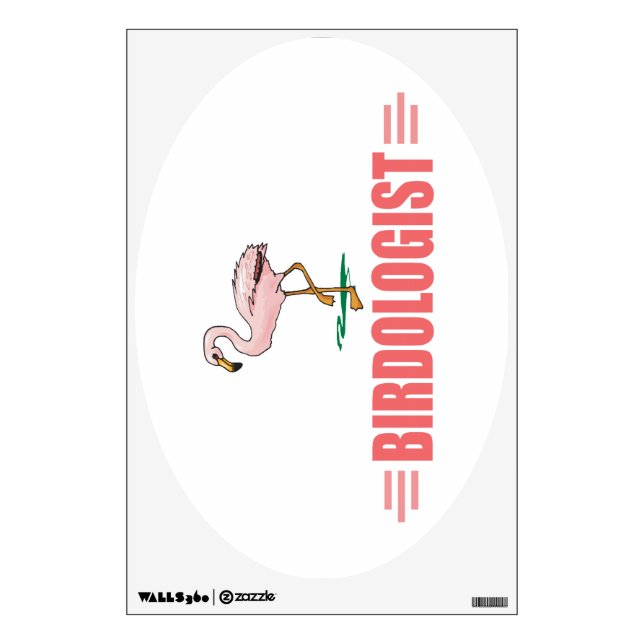 Funny Flamingo Wall Sticker (Front)